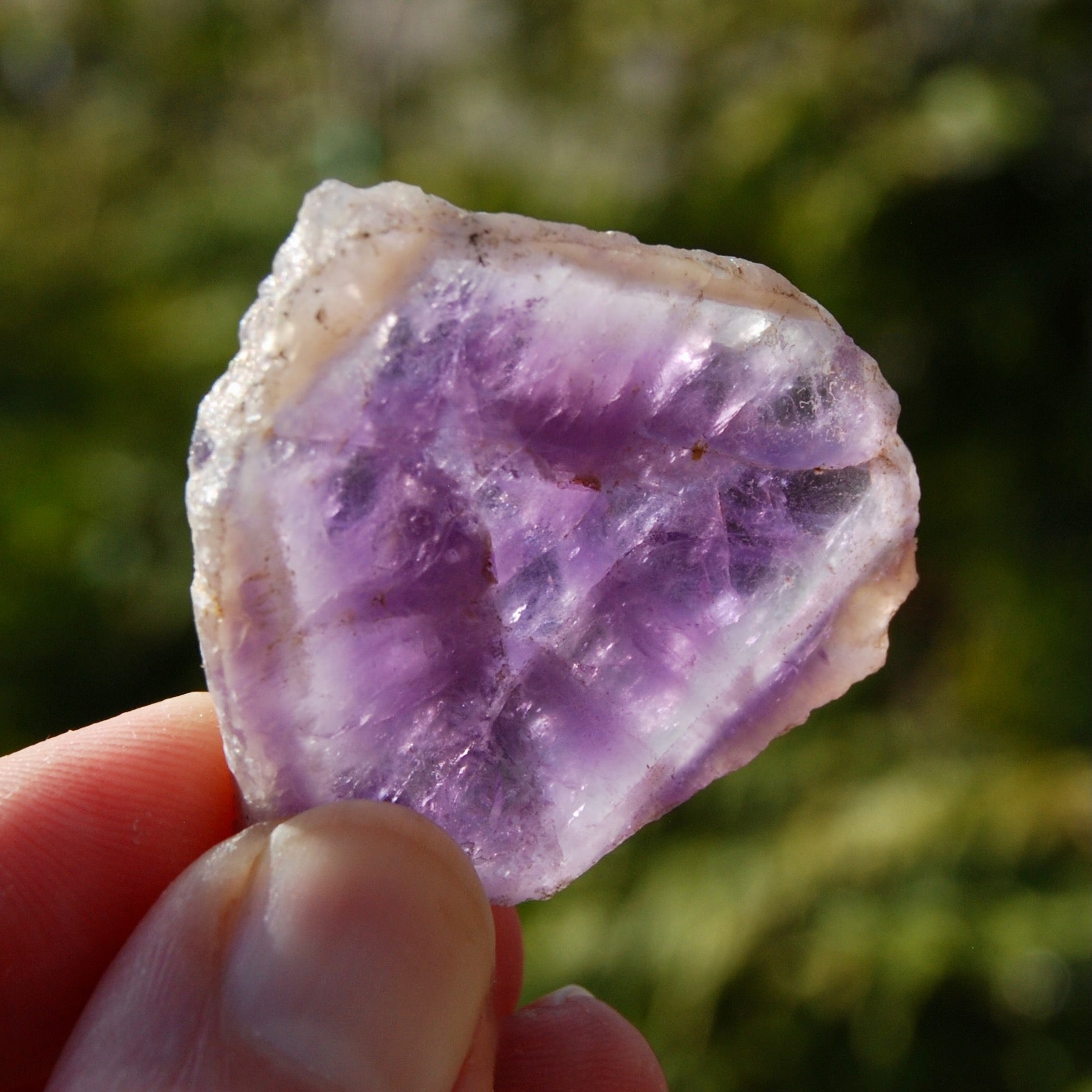 Chevron Amethyst Trapiche Quartz Crystal Slice, Zambia