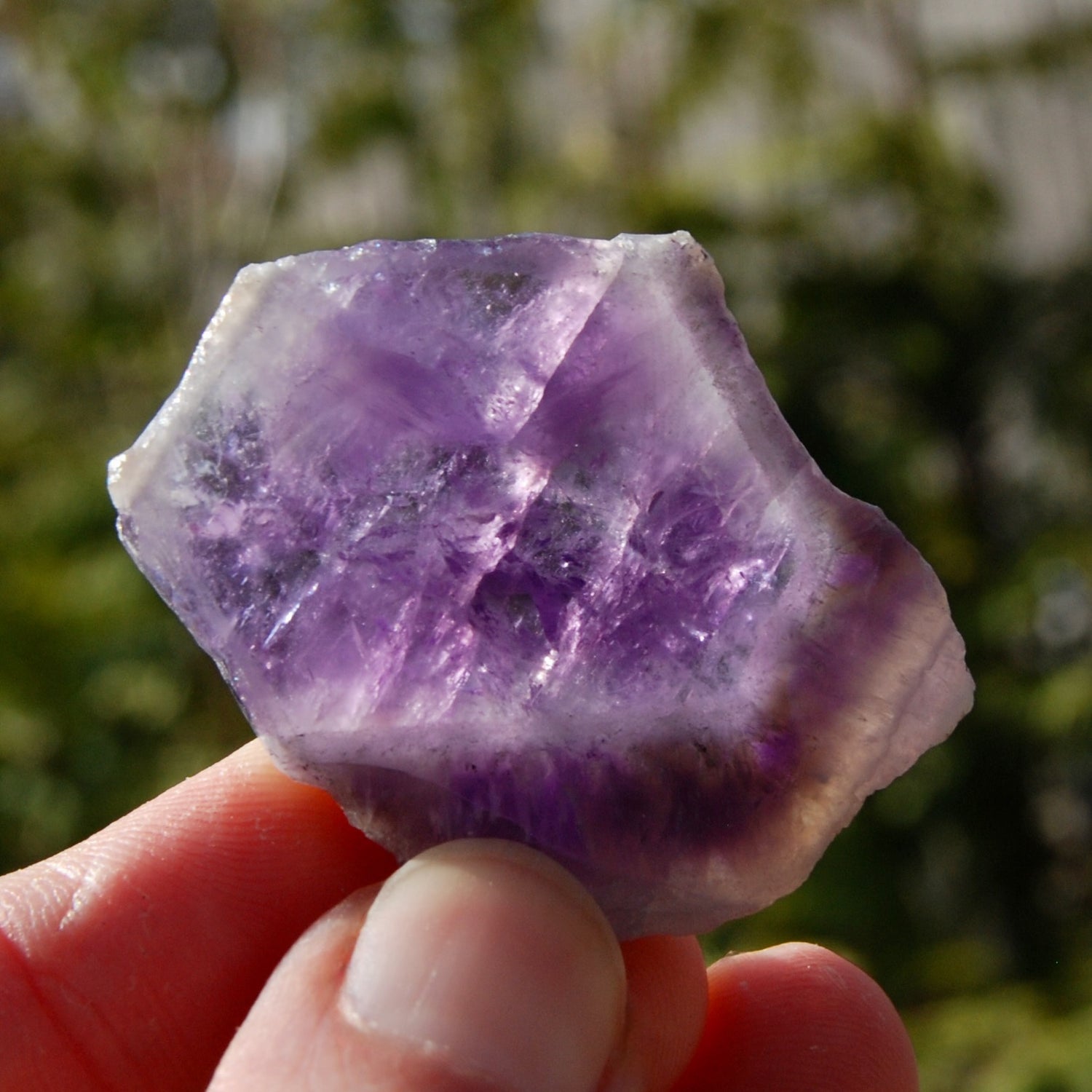 Chevron Amethyst Trapiche Quartz Crystal Slice from Zambia