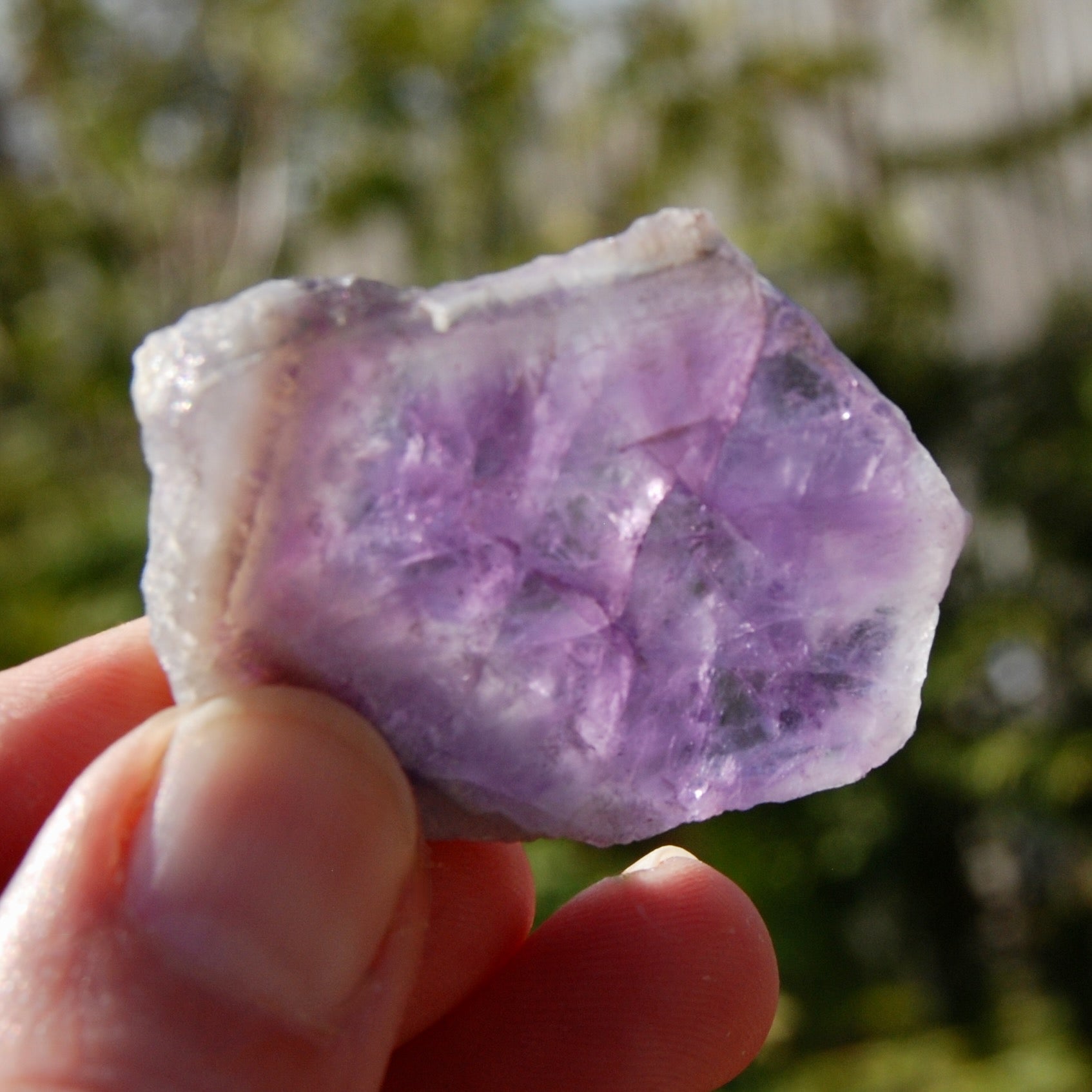 Chevron Amethyst Trapiche Quartz Crystal Slice from Zambia