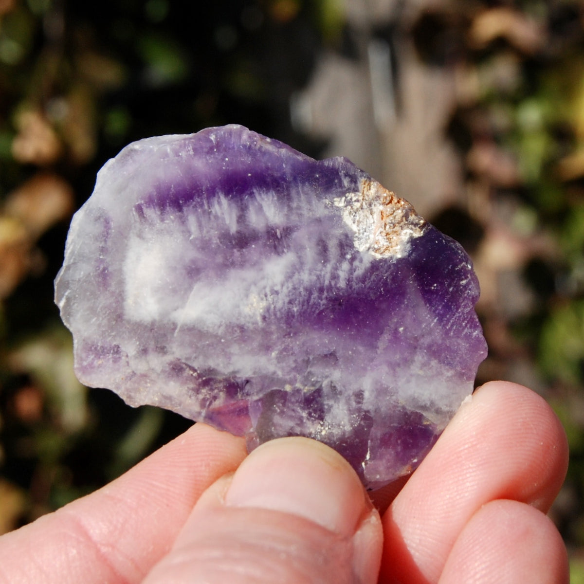 Chevron Amethyst Trapiche Quartz Crystal Slice from Zambia