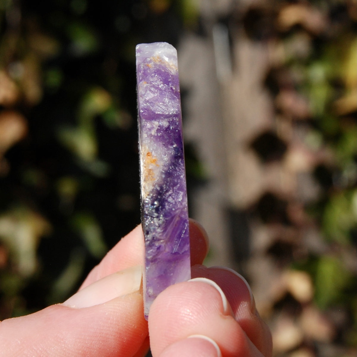 Chevron Amethyst Trapiche Quartz Crystal Slice from Zambia