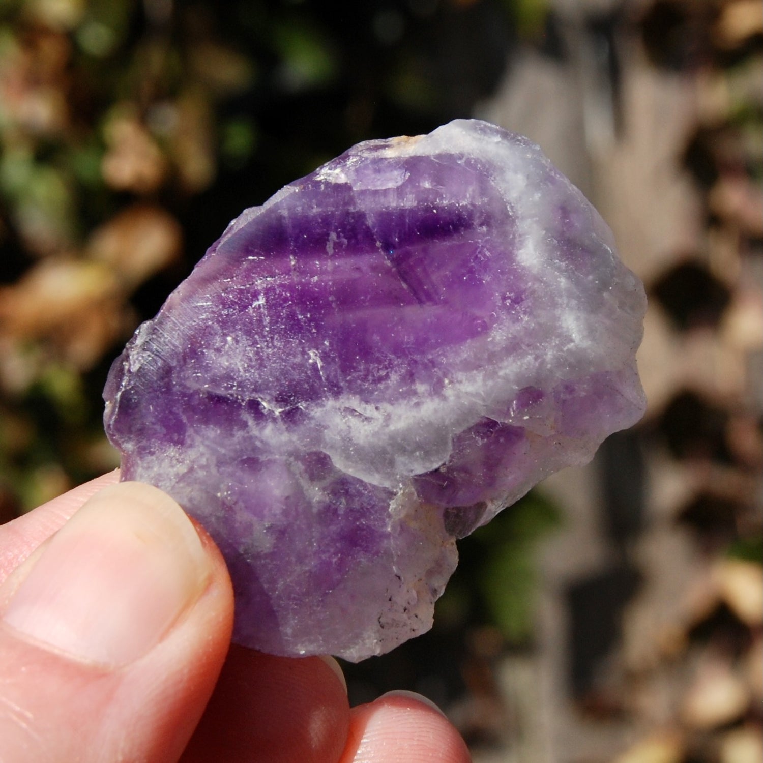 Chevron Amethyst Trapiche Quartz Crystal Slice from Zambia