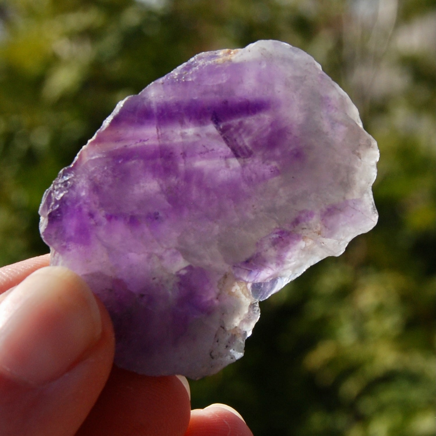 Chevron Amethyst Trapiche Quartz Crystal Slice from Zambia