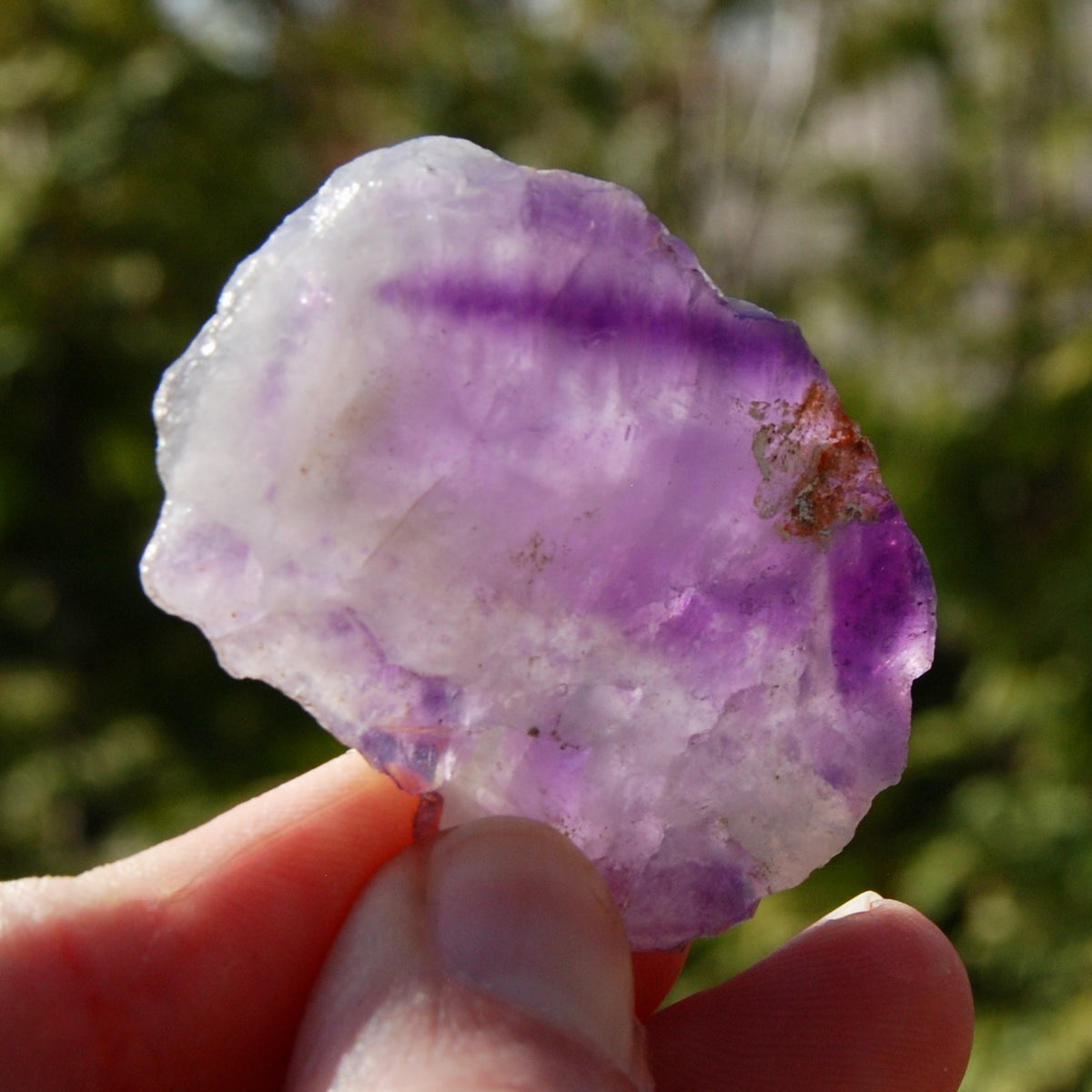 Chevron Amethyst Trapiche Quartz Crystal Slice from Zambia