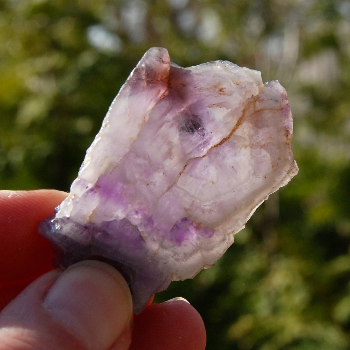 Chevron Amethyst Trapiche Quartz Crystal Slice from Zambia