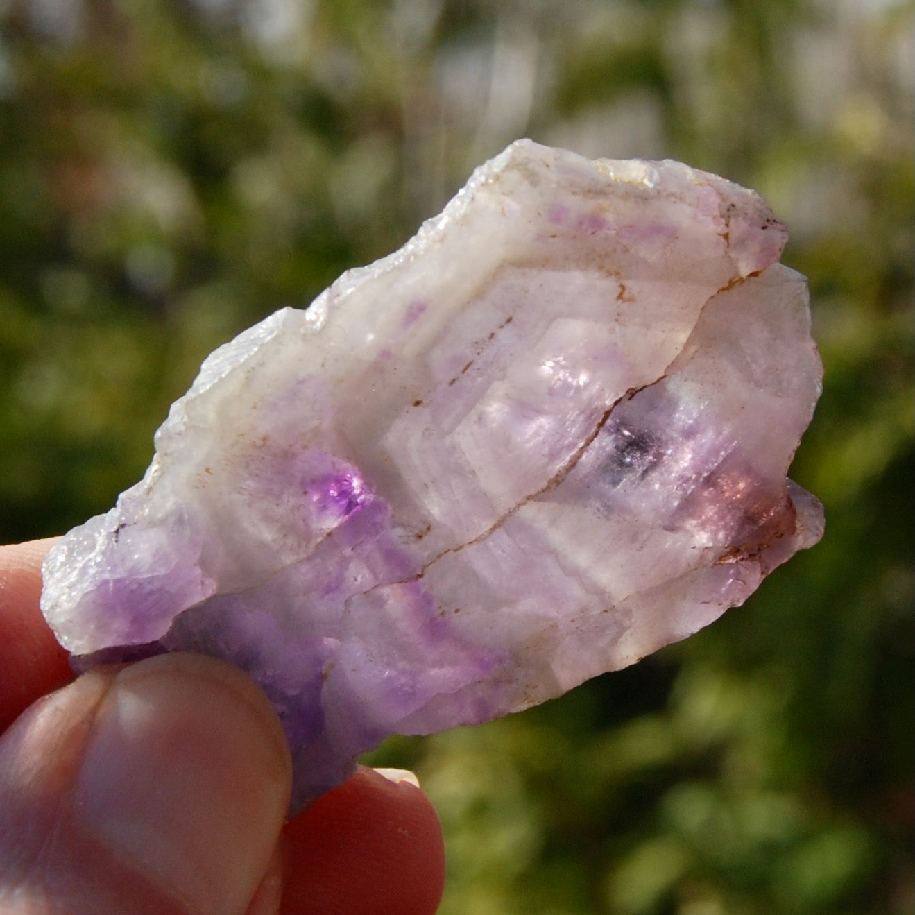 Chevron Amethyst Trapiche Quartz Crystal Slice from Zambia