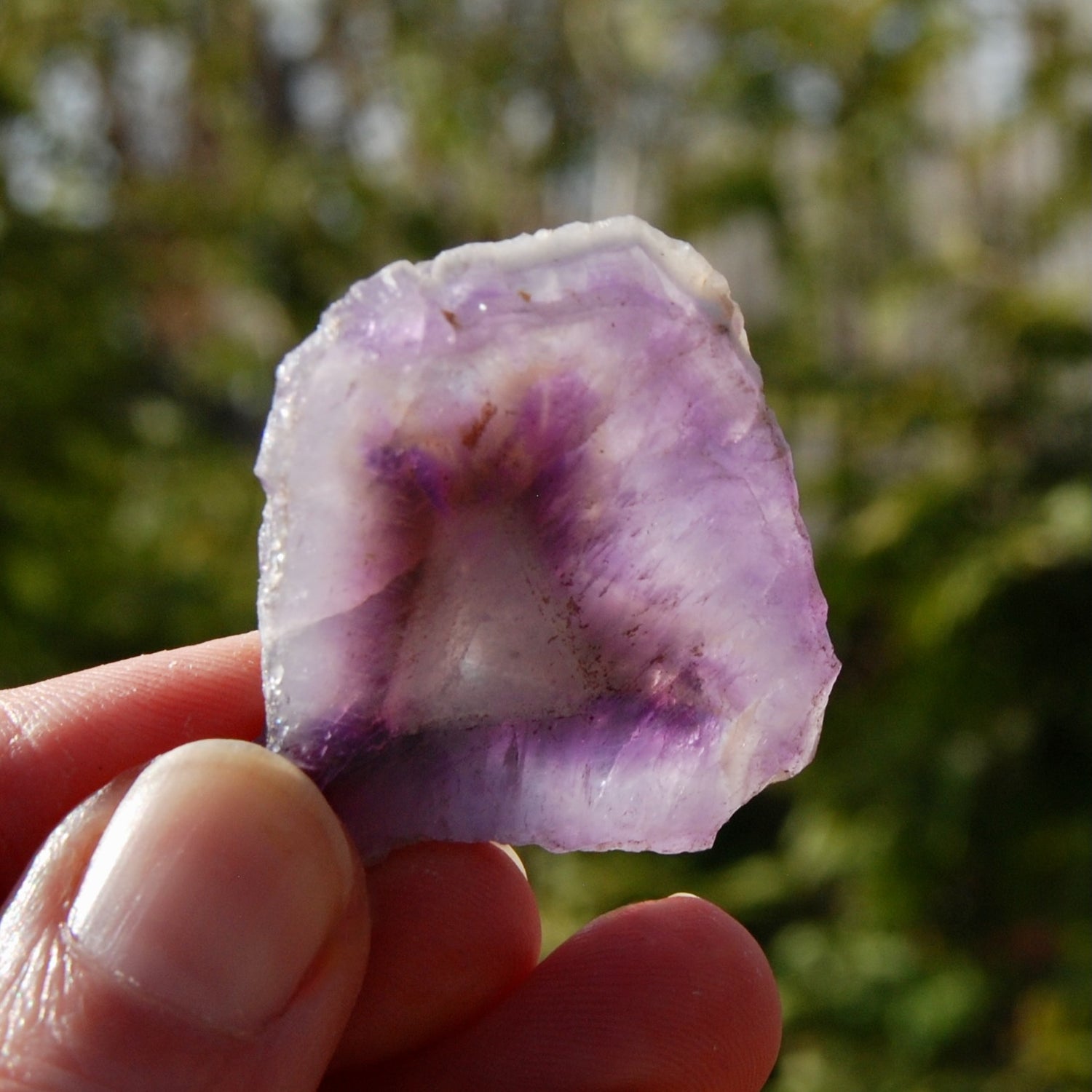 Chevron Amethyst Trapiche Quartz Crystal Slice from Zambia