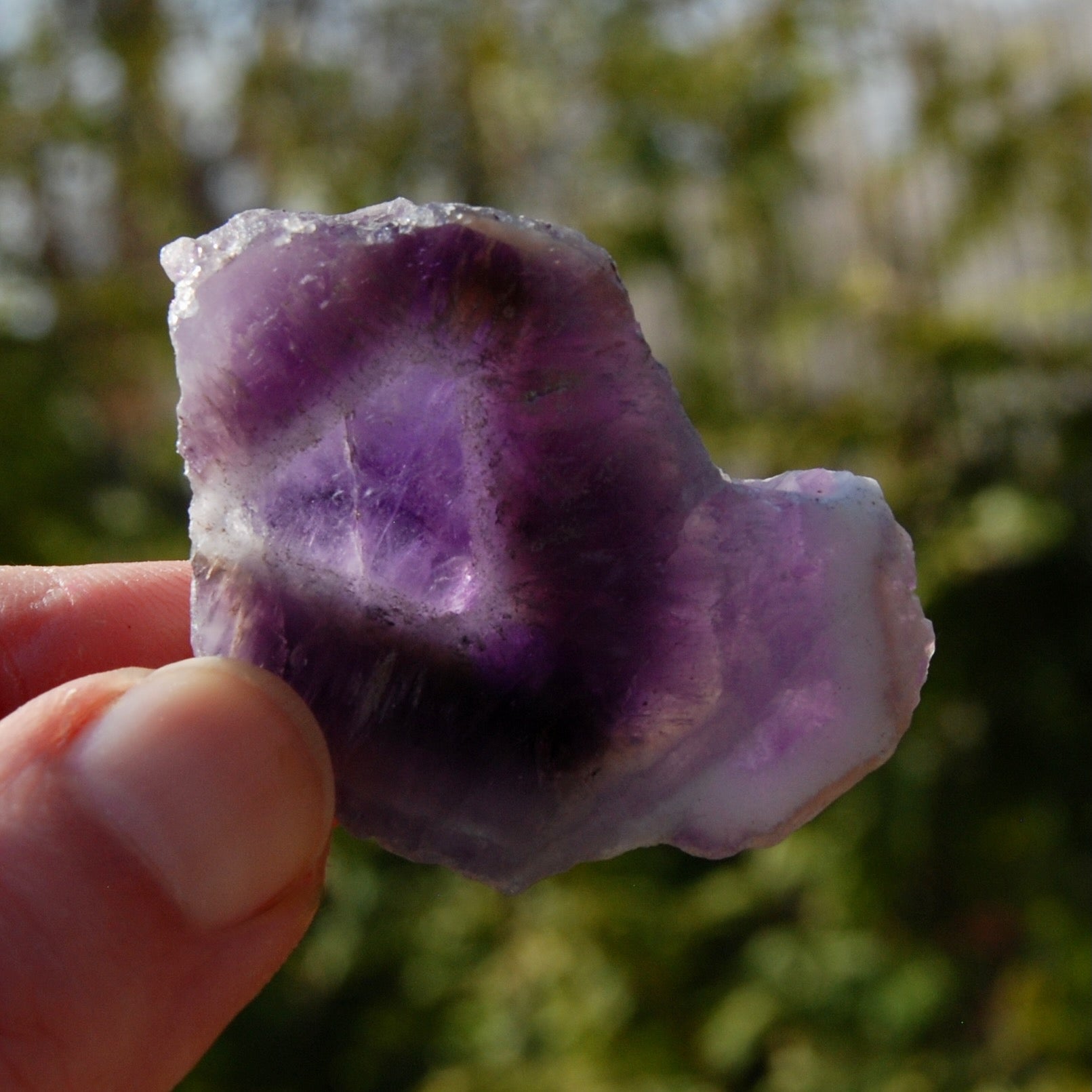 Chevron Amethyst Trapiche Quartz Crystal Slice from Zambia