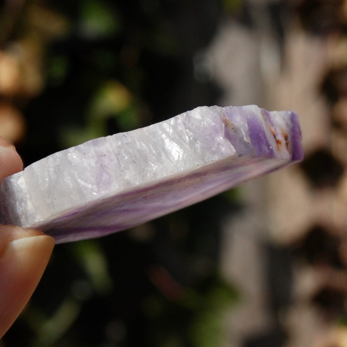Chevron Amethyst Trapiche Quartz Crystal Slice from Zambia