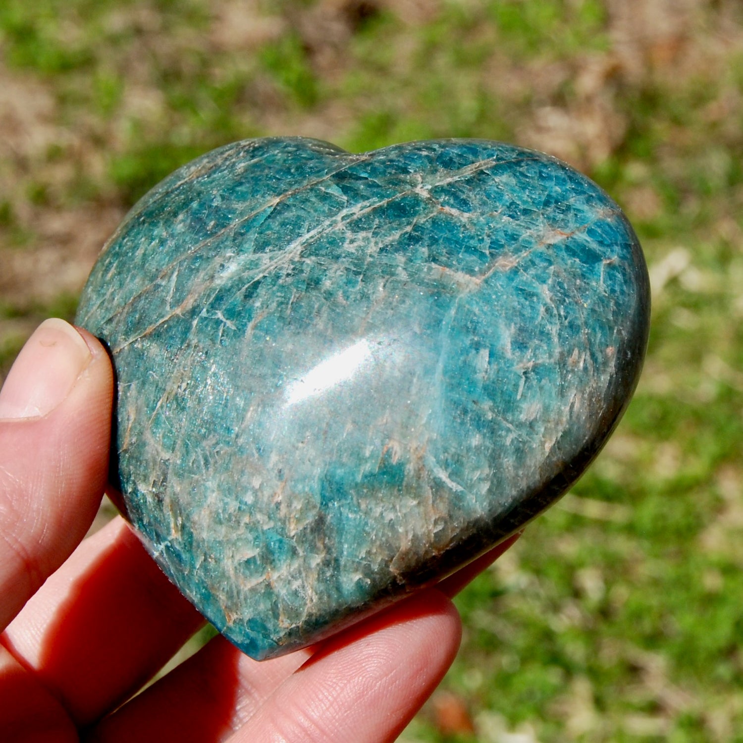 Blue Apatite Crystal Heart
