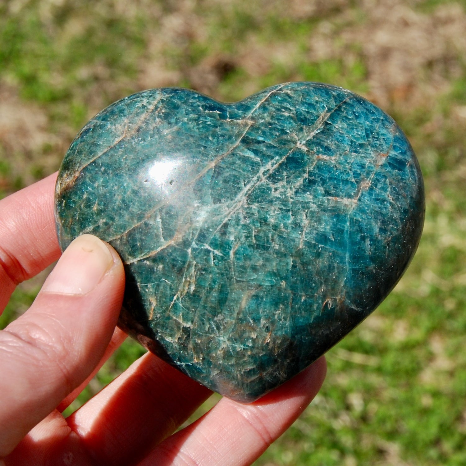 Blue Apatite Crystal Heart