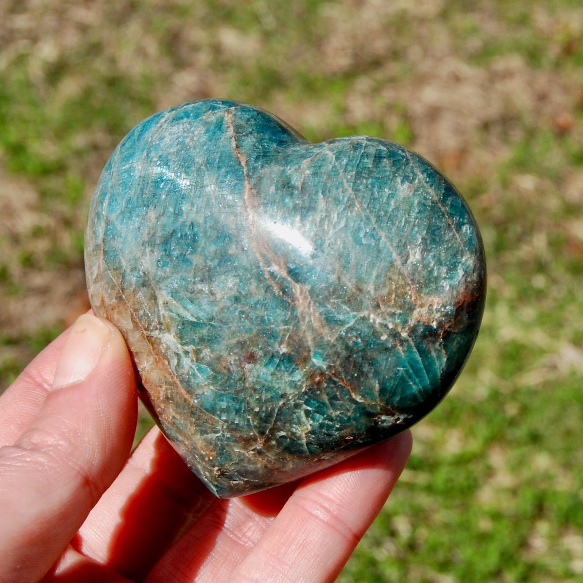 Blue Apatite Crystal Heart