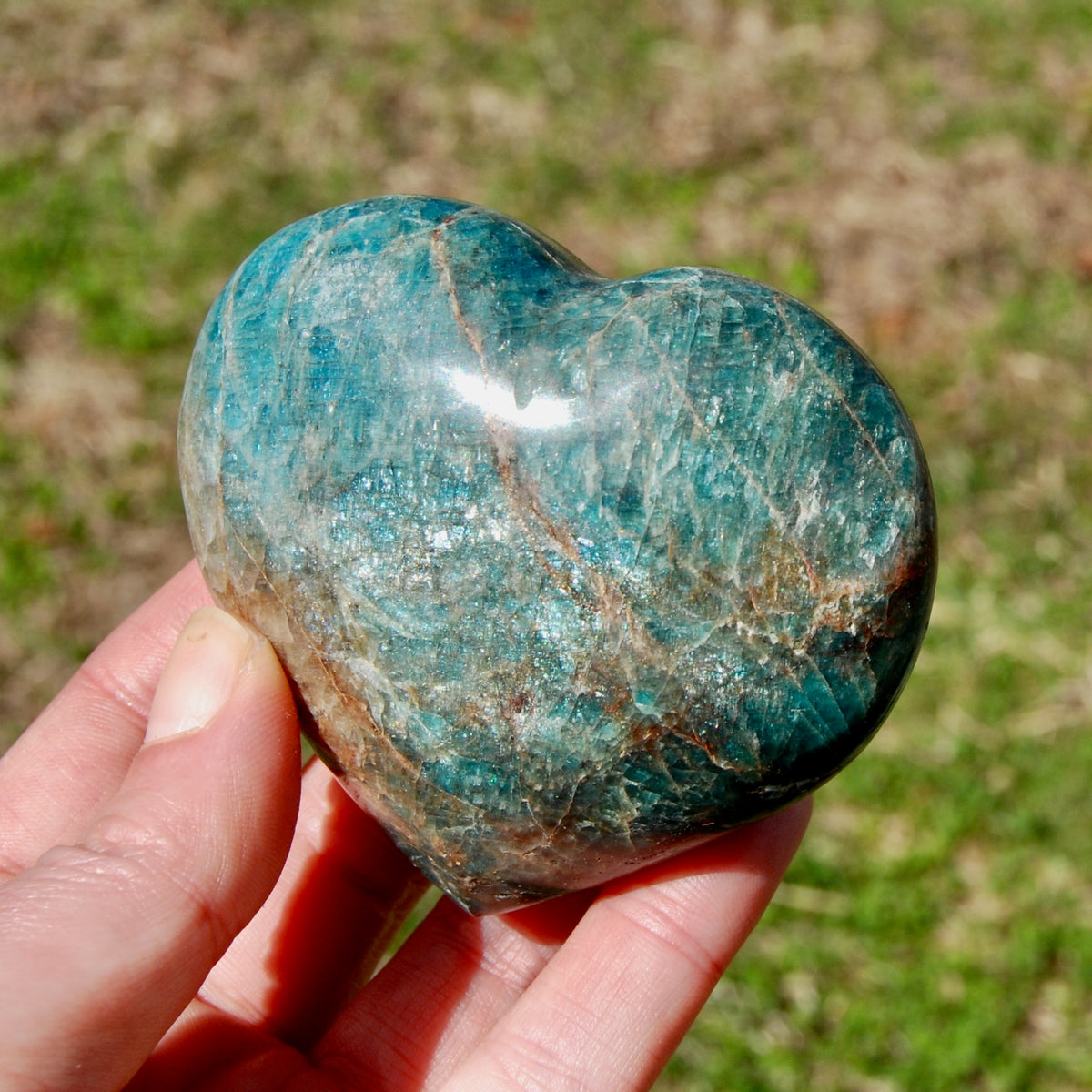 Blue Apatite Crystal Heart