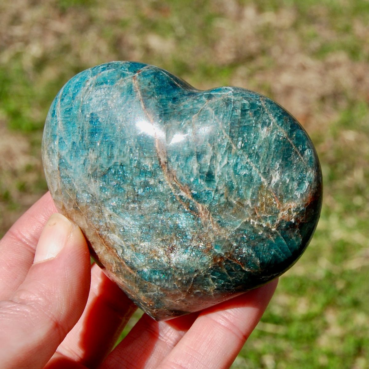 Blue Apatite Crystal Heart