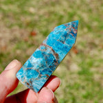 Gemmy Blue Apatite Crystal Tower