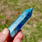 Gemmy Blue Apatite Crystal Tower