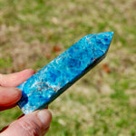 Gemmy Blue Apatite Crystal Tower