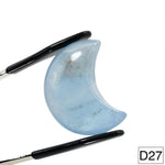Gem Aquamarine Crystal 3D Moon Carvings