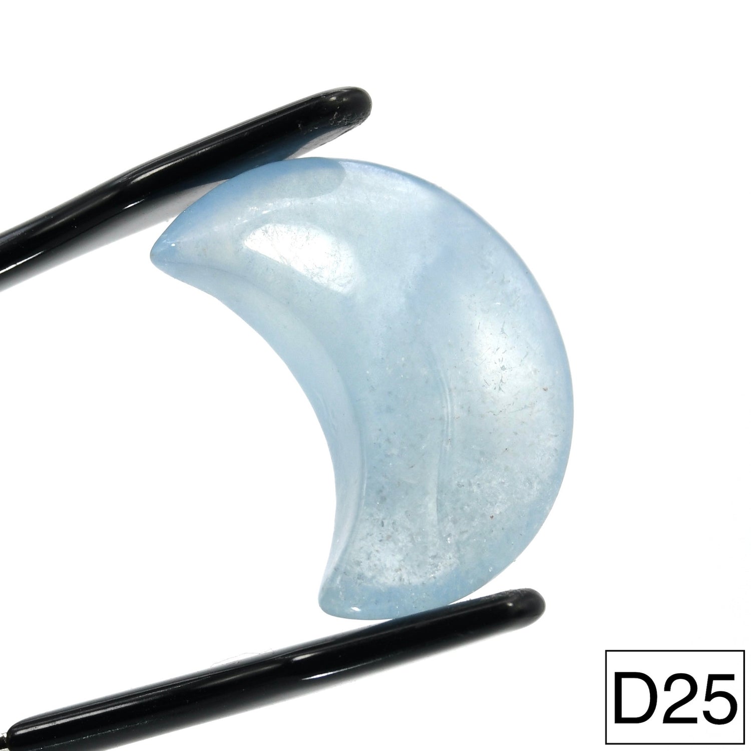 Gem Aquamarine Crystal 3D Moon Carvings