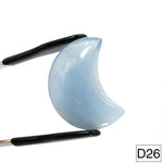 Gem Aquamarine Crystal 3D Moon Carvings