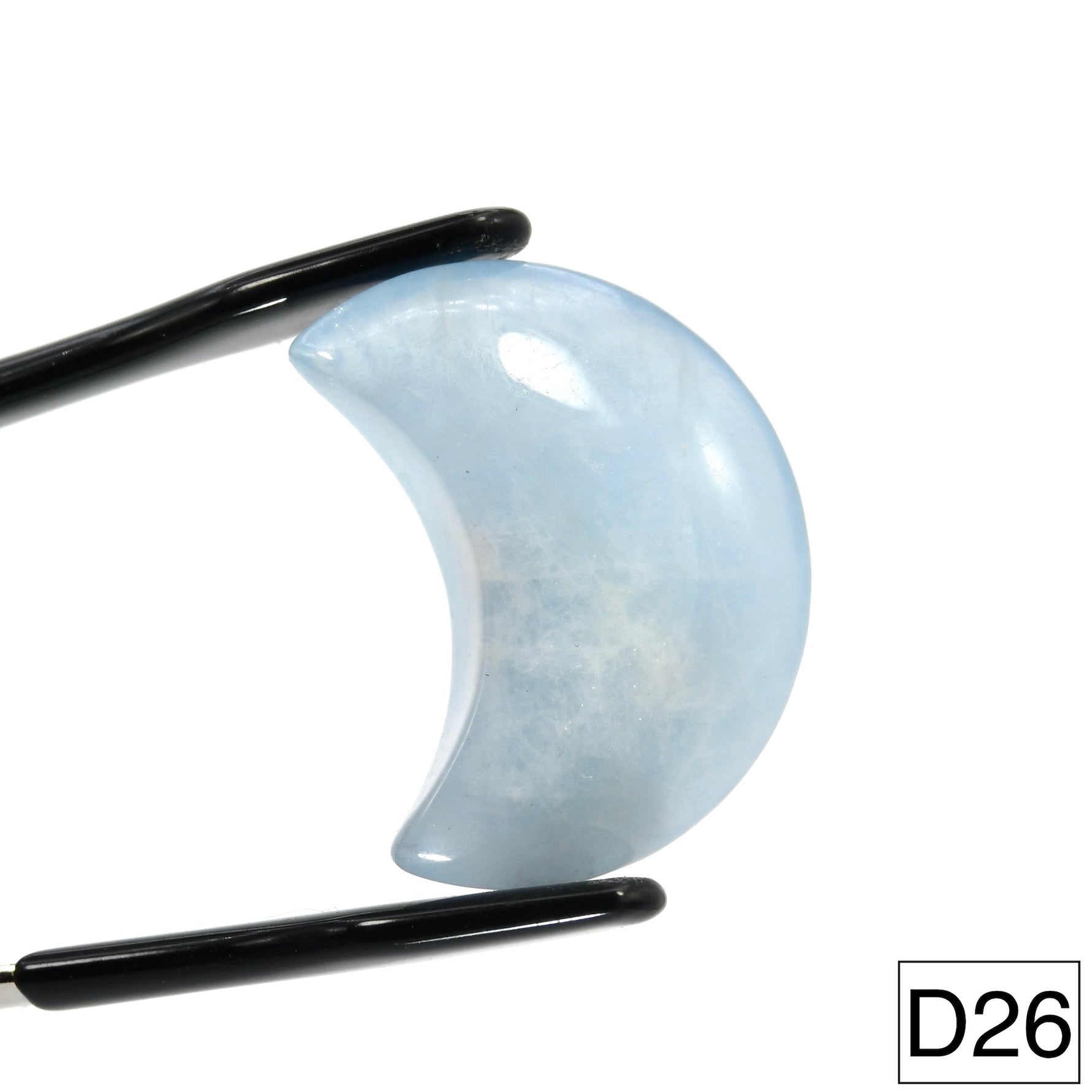 Gem Aquamarine Crystal 3D Moon Carvings
