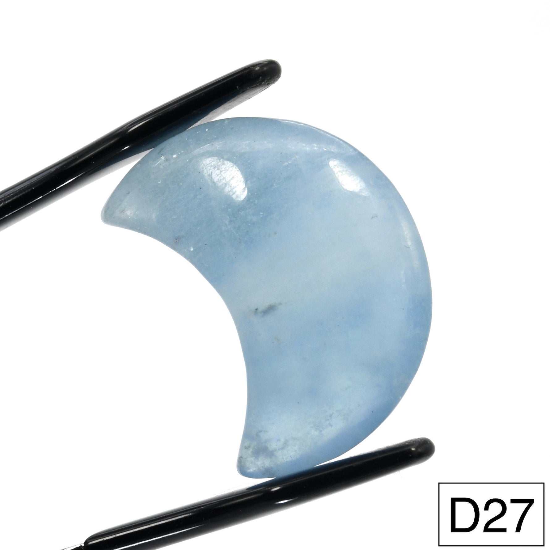 Gem Aquamarine Crystal 3D Moon Carvings