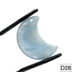 Gem Aquamarine Crystal 3D Moon Carvings