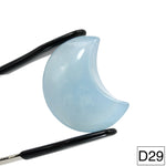 Gem Aquamarine Crystal 3D Moon Carvings