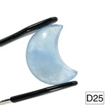 Gem Aquamarine Crystal 3D Moon Carvings