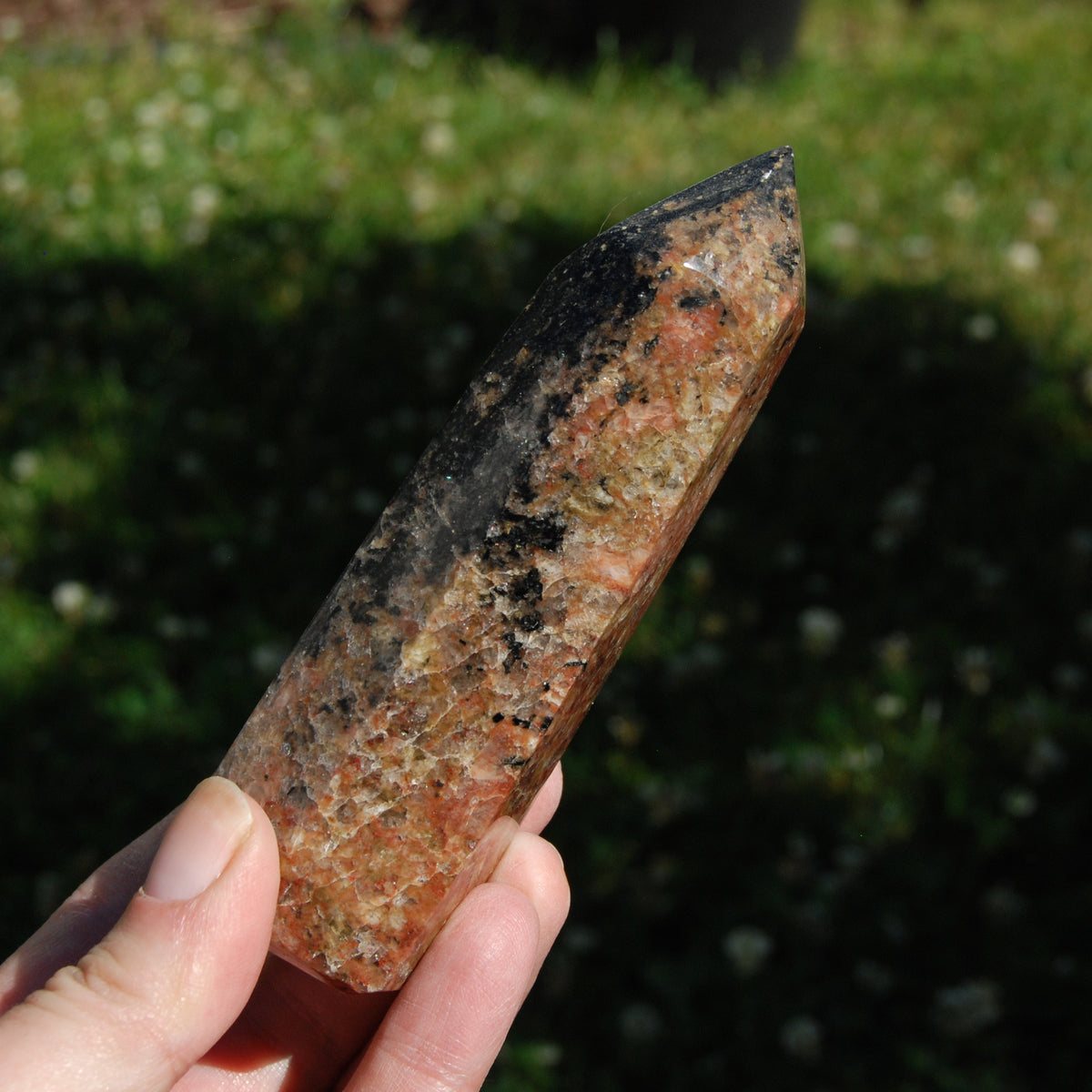 Feldspar Black Tourmaline Crystal Tower