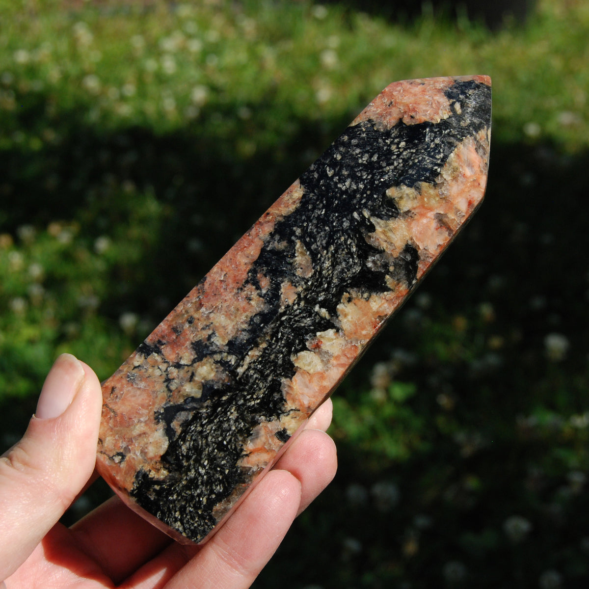 Feldspar Black Tourmaline Crystal Tower