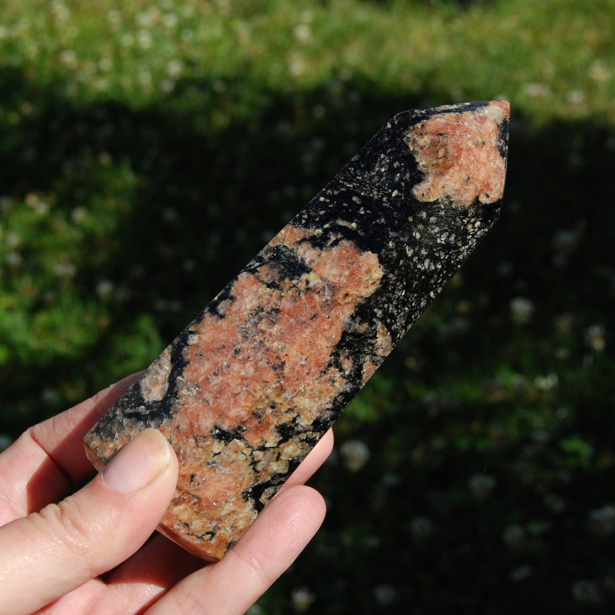 Feldspar Black Tourmaline Crystal Tower
