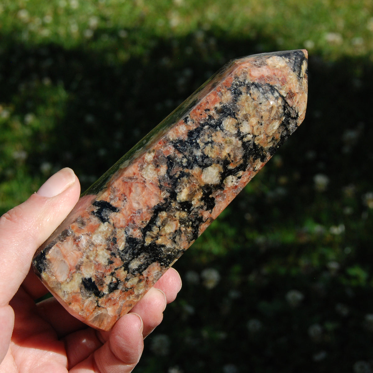 Feldspar Black Tourmaline Crystal Tower
