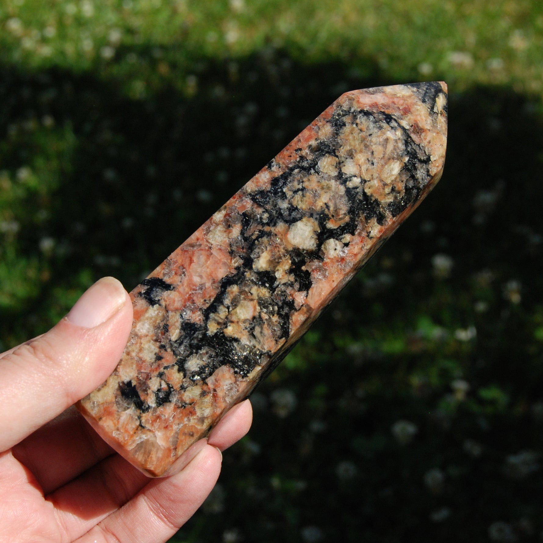 Feldspar Black Tourmaline Crystal Tower