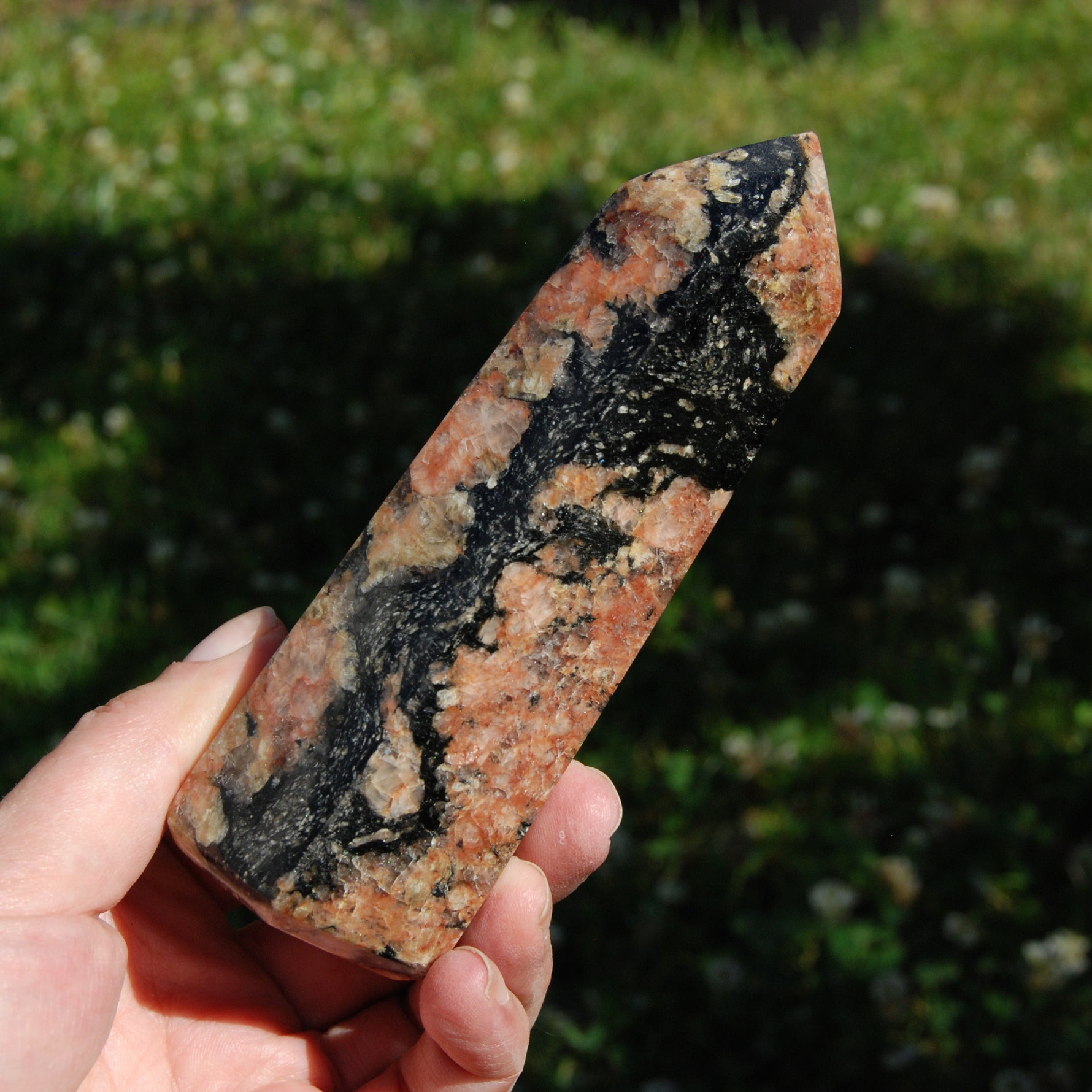 Feldspar Black Tourmaline Crystal Tower