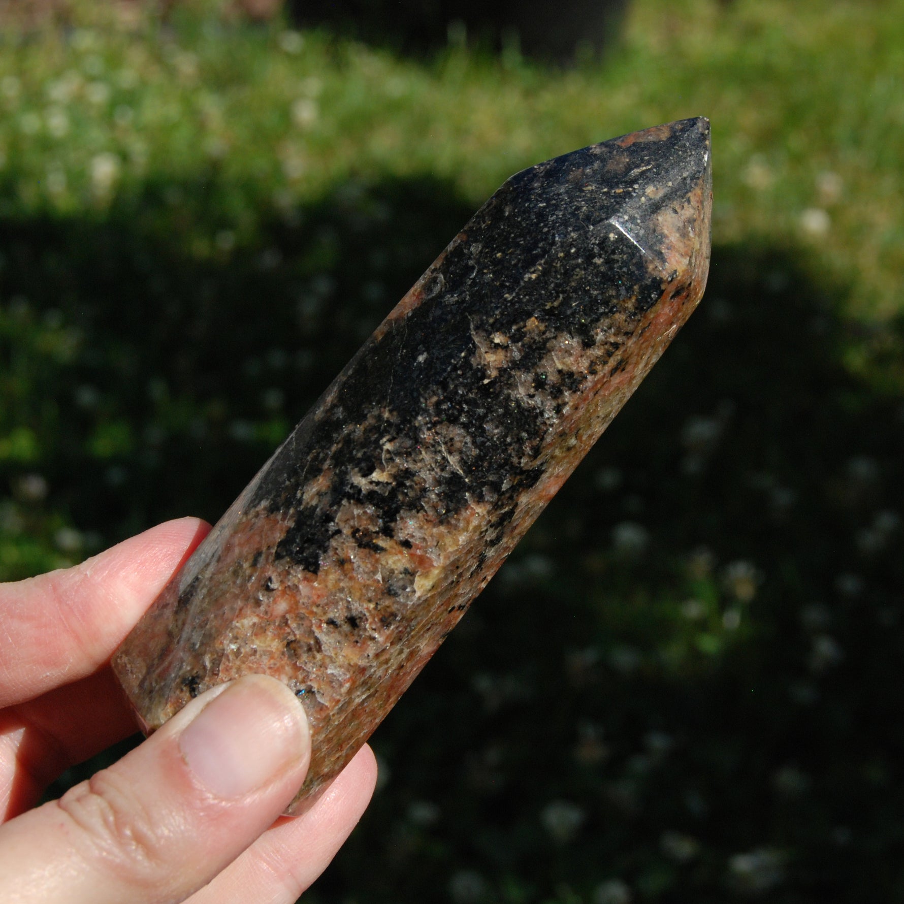 Feldspar Black Tourmaline Crystal Tower