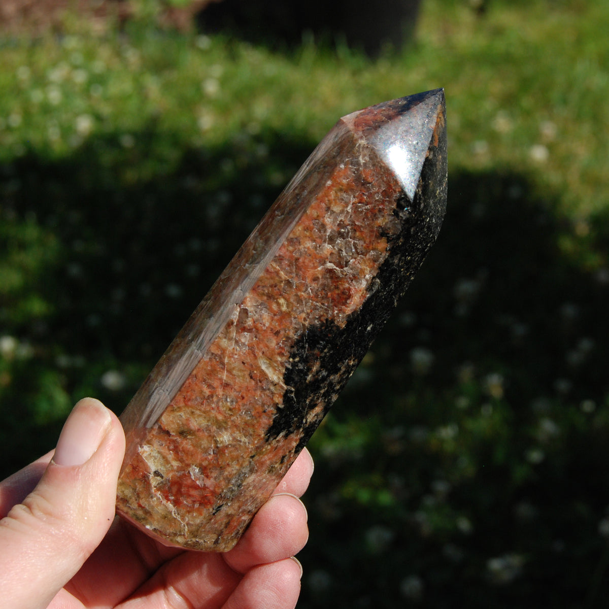 Feldspar Black Tourmaline Crystal Tower