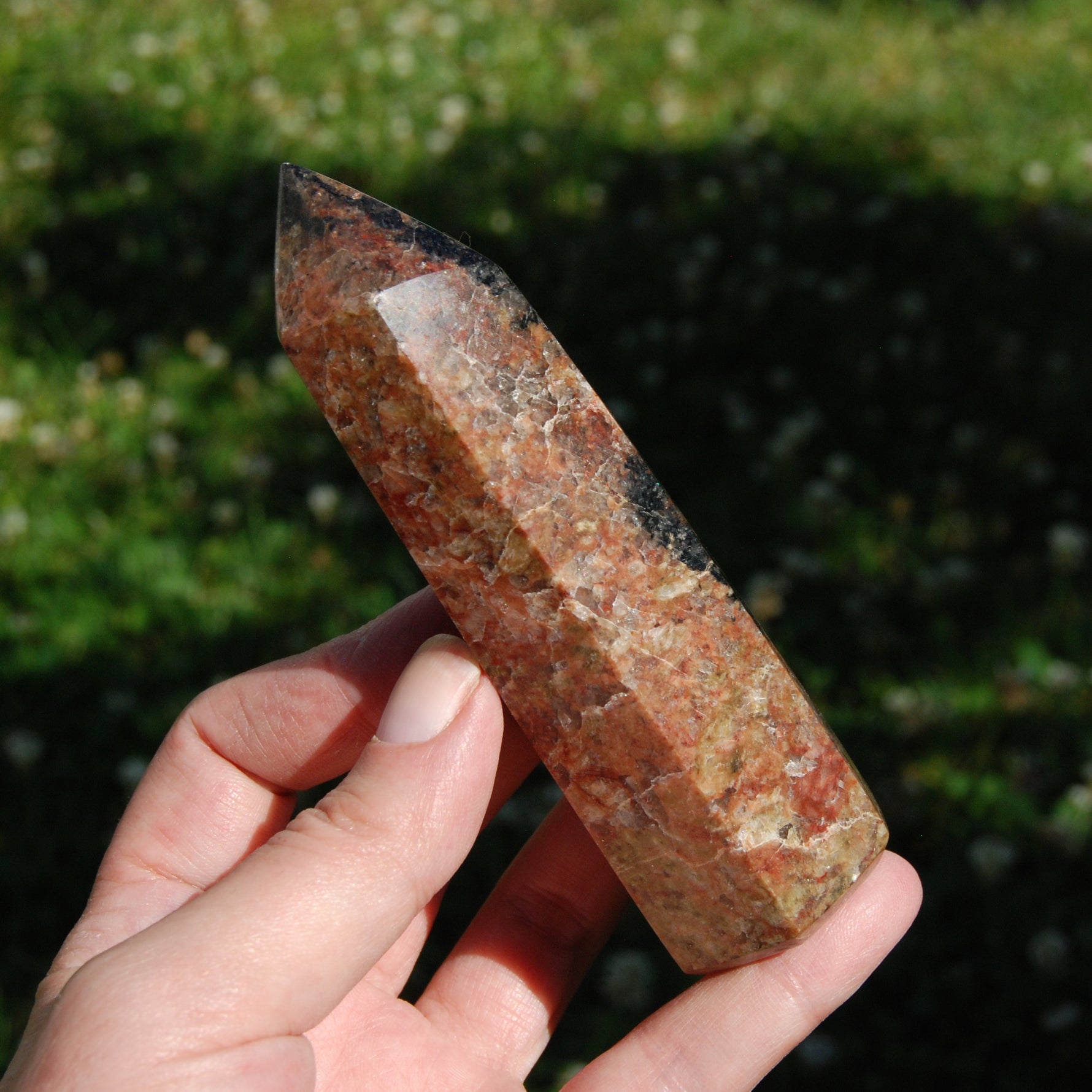 Feldspar Black Tourmaline Crystal Tower