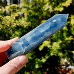 Blue fluorite polished tower