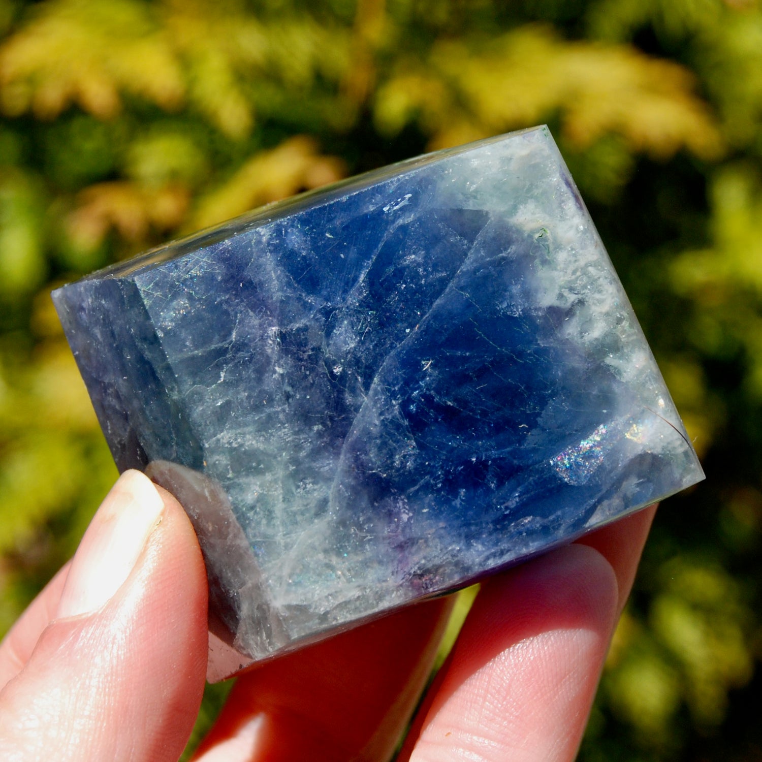 Blue Fluorite Crystal Polished Freeform Tower, Stone of Inner Truth