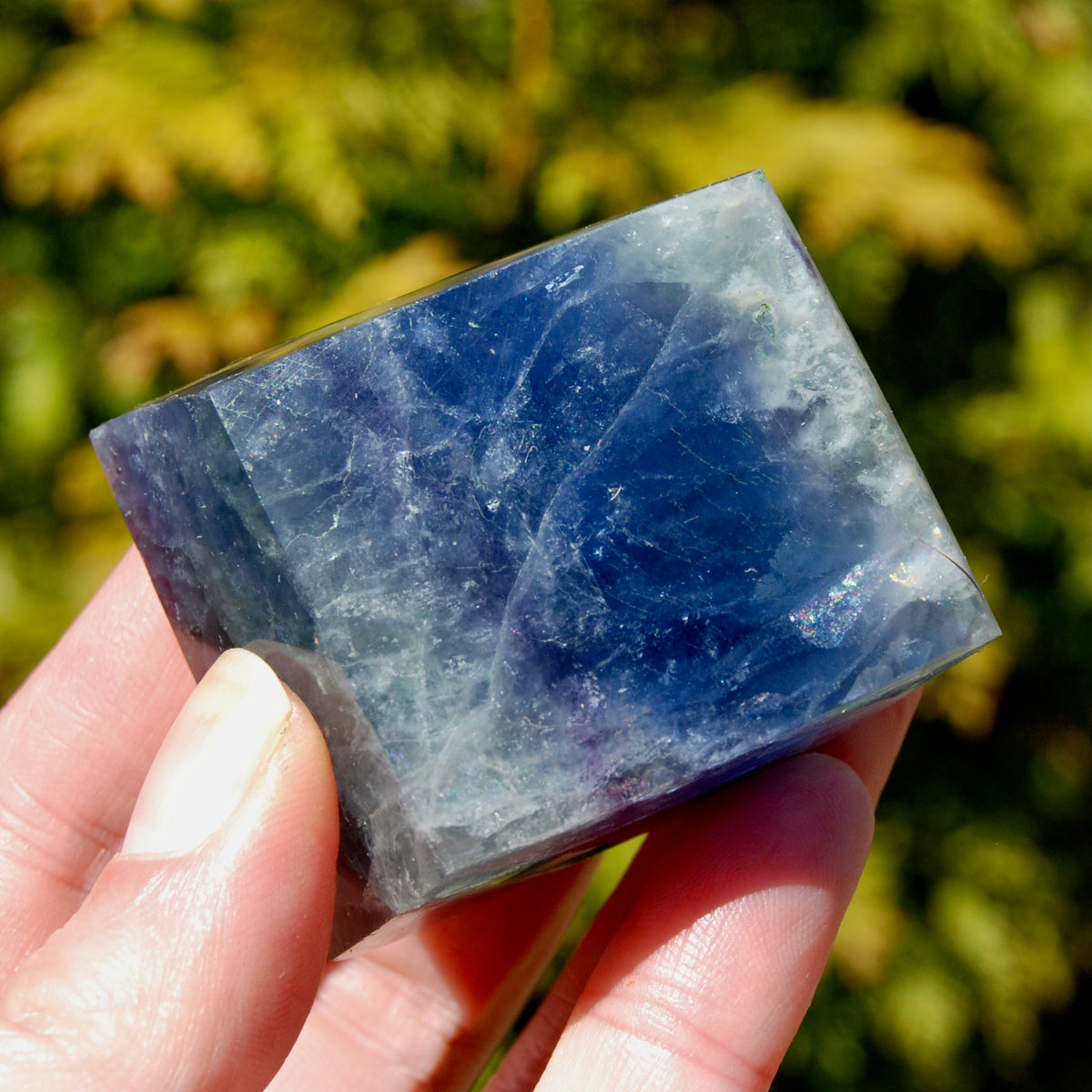 Blue Fluorite Crystal Polished Freeform Tower, Stone of Inner Truth