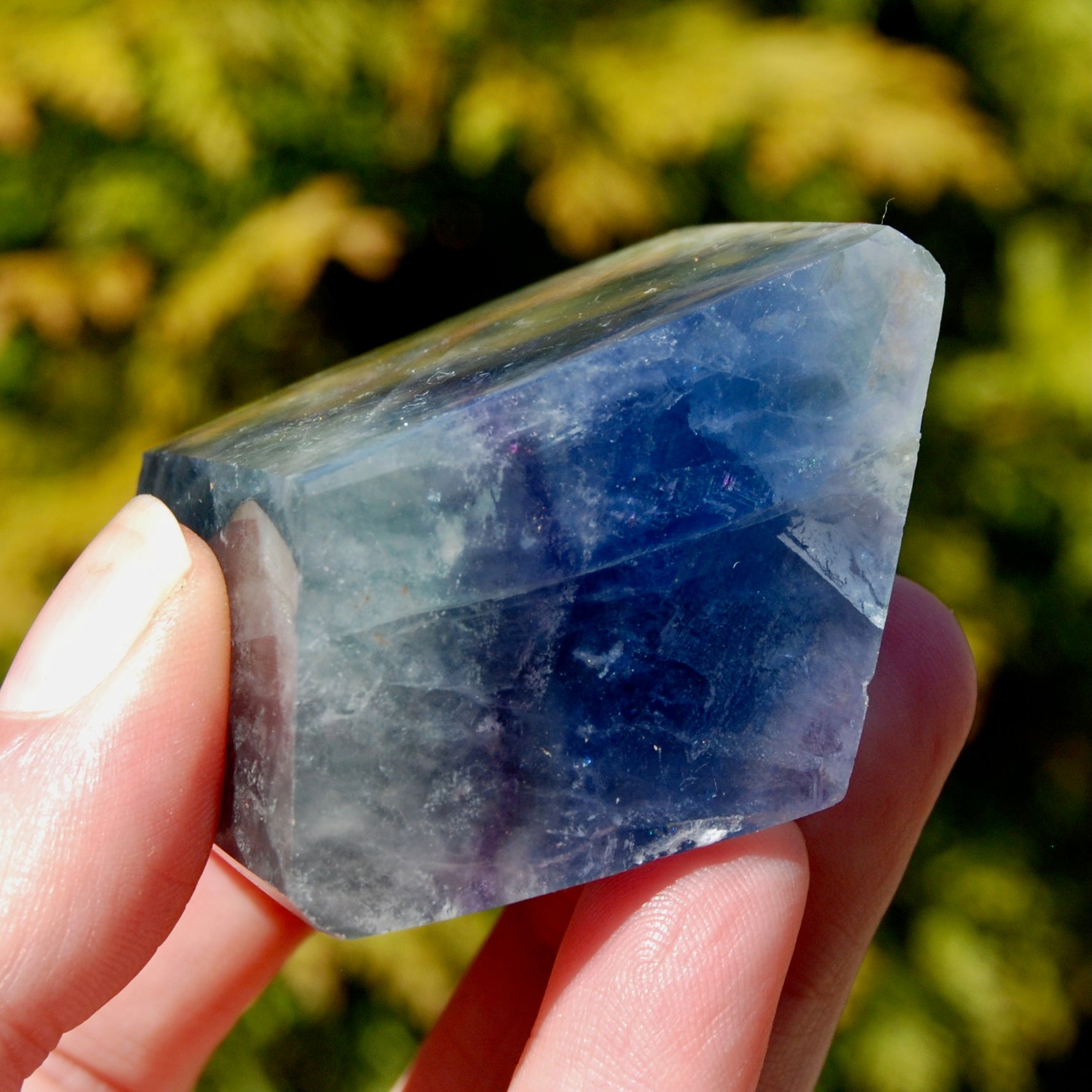 Blue Fluorite Crystal Polished Freeform Tower, Stone of Inner Truth