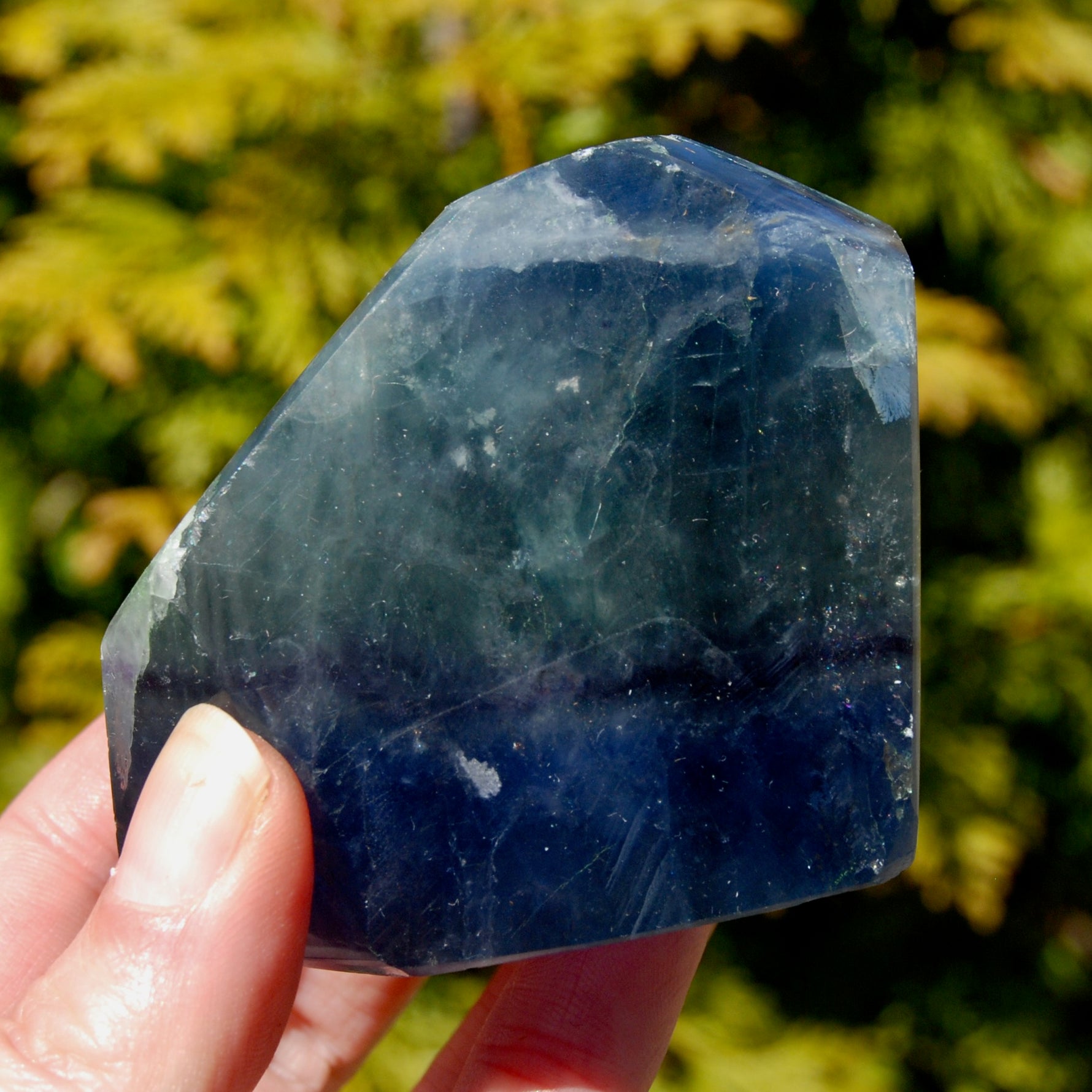 Blue Fluorite Crystal Polished Freeform Tower, Stone of Inner Truth