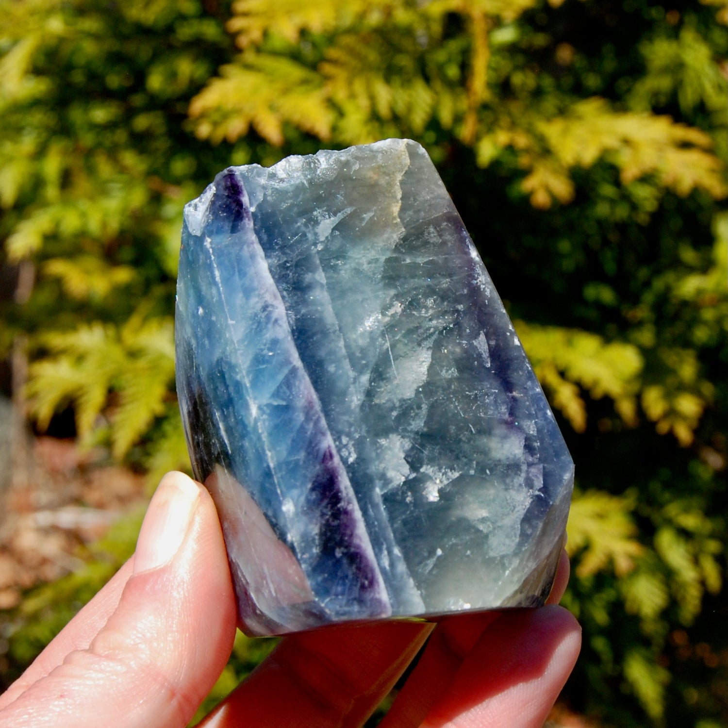 Blue Fluorite Crystal Polished Freeform Tower
