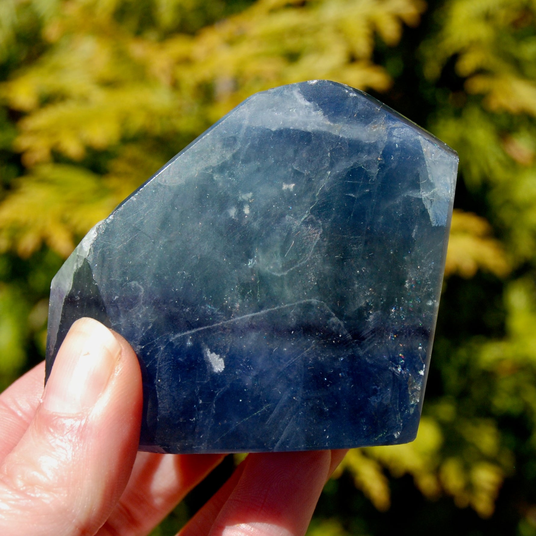 Blue Fluorite Crystal Polished Freeform Tower, Stone of Inner Truth