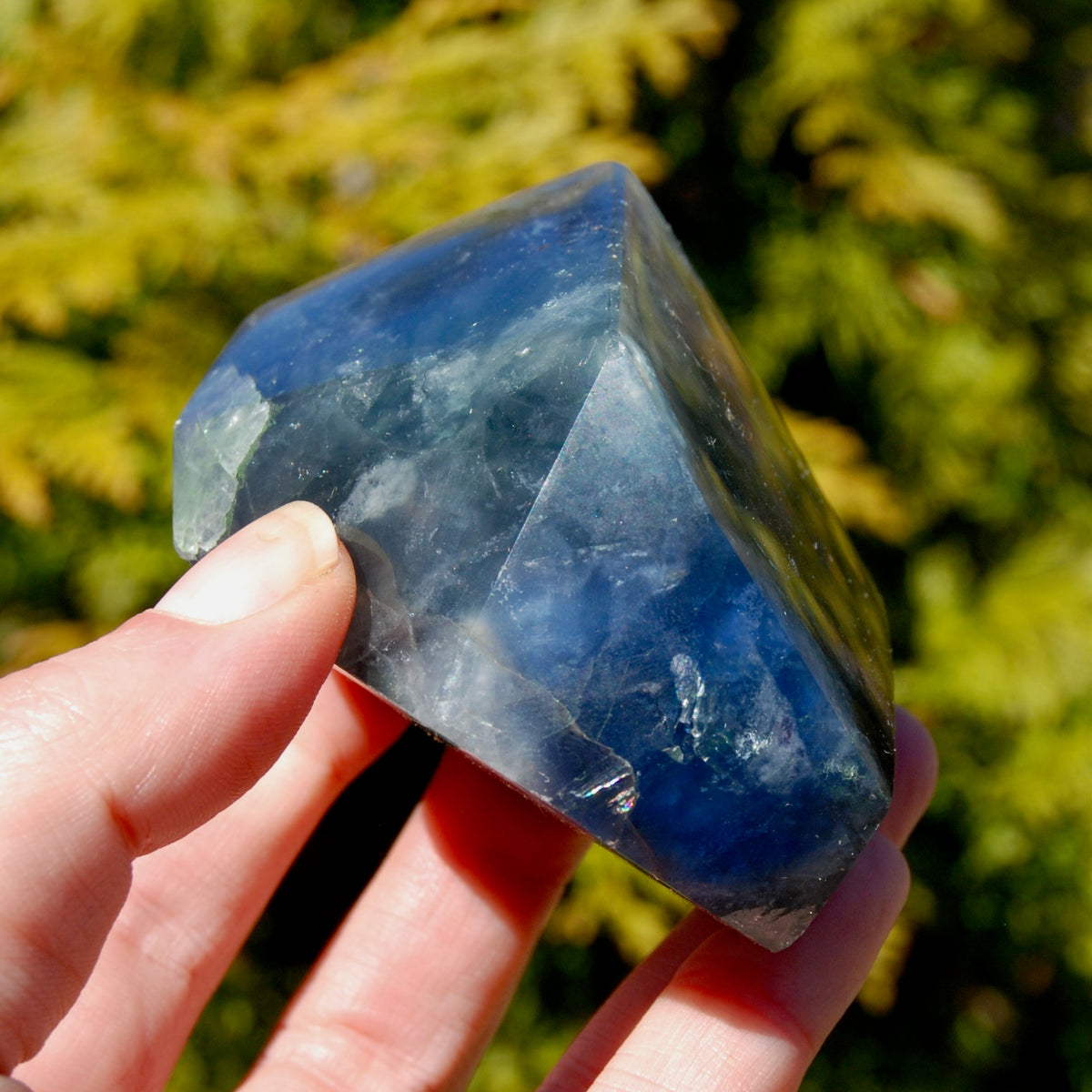 Blue Fluorite Crystal Polished Freeform Tower, Stone of Inner Truth