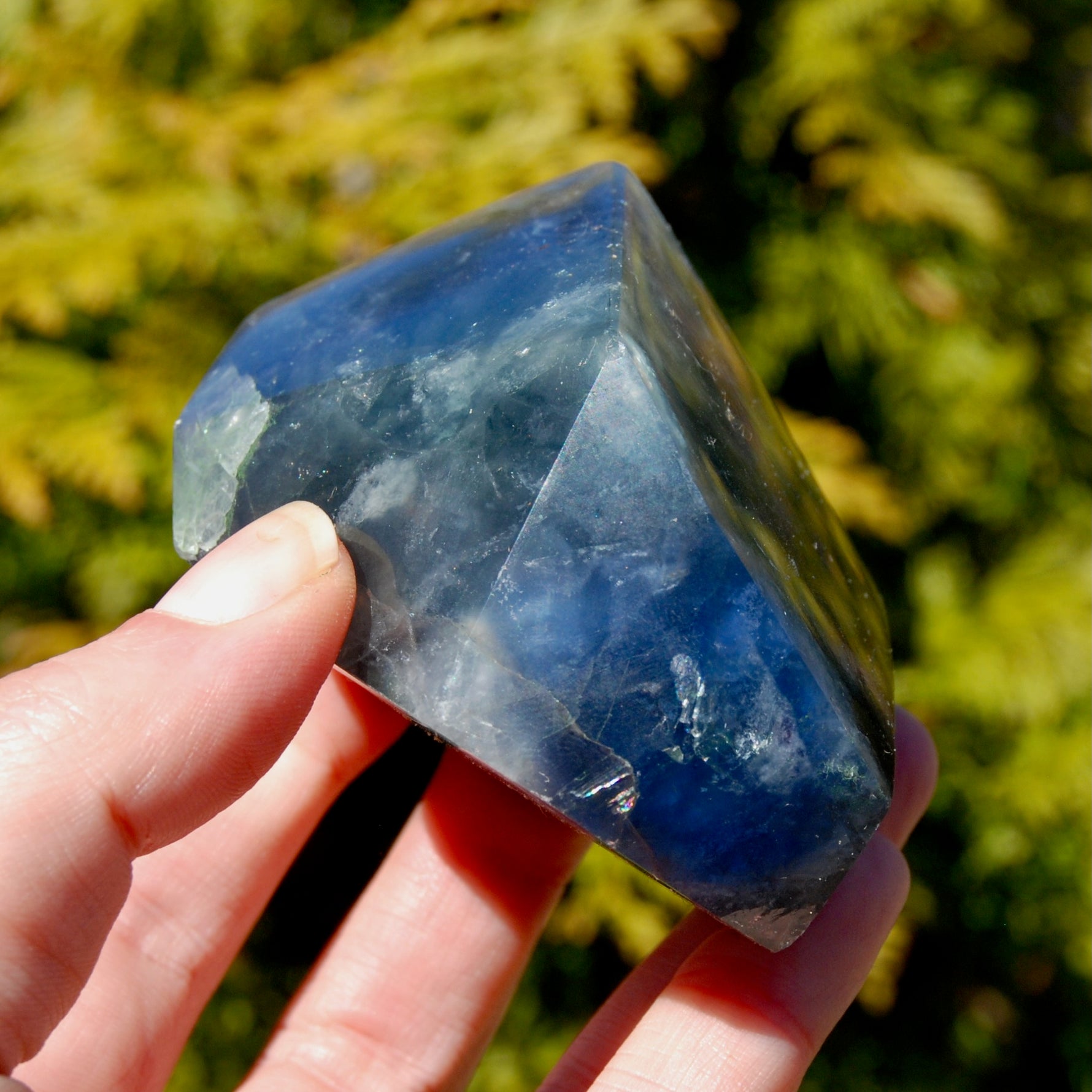 Blue Fluorite Crystal Polished Freeform Tower, Stone of Inner Truth