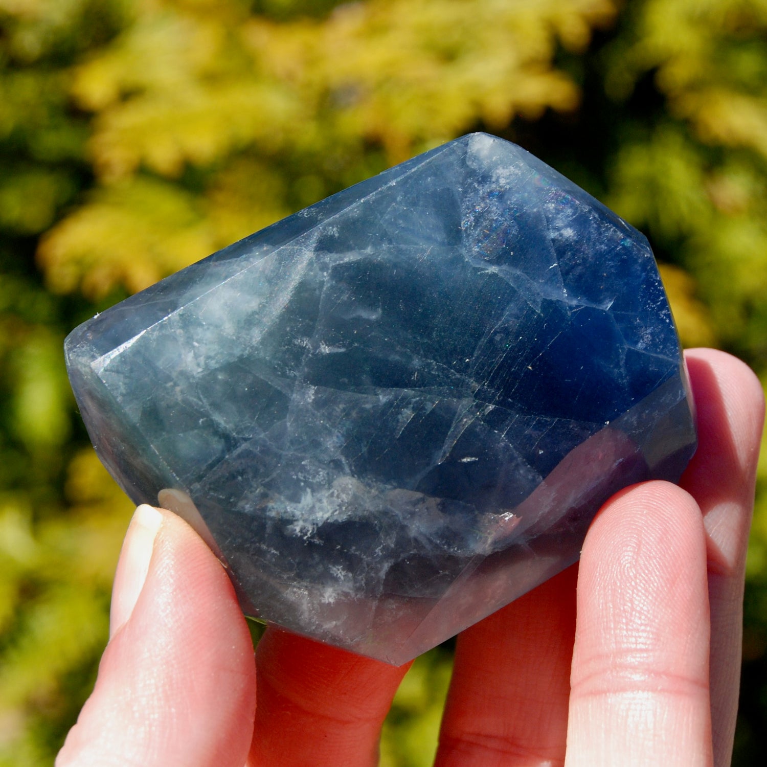 Blue Fluorite Crystal Polished Freeform Tower