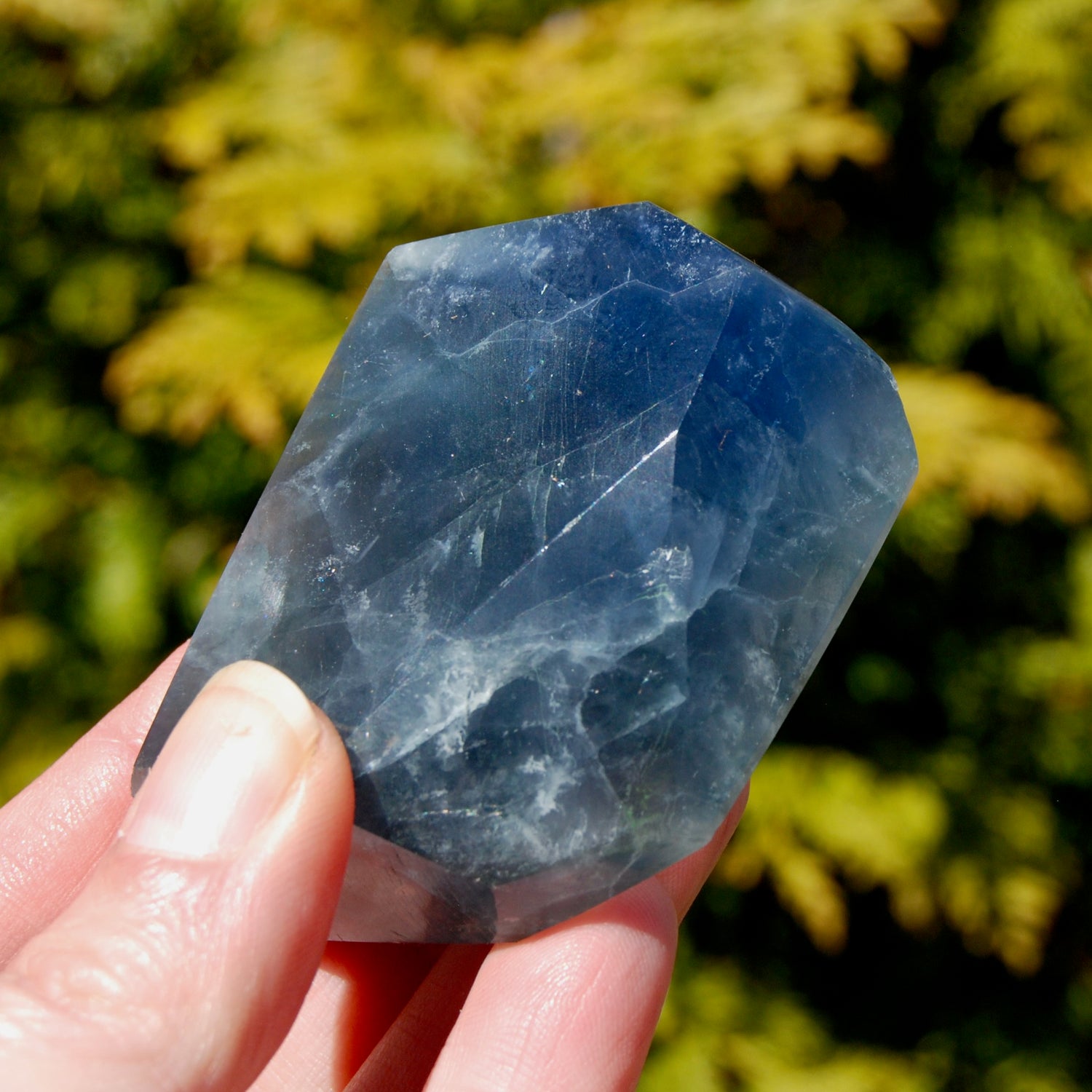 Blue Fluorite Crystal Polished Freeform Tower