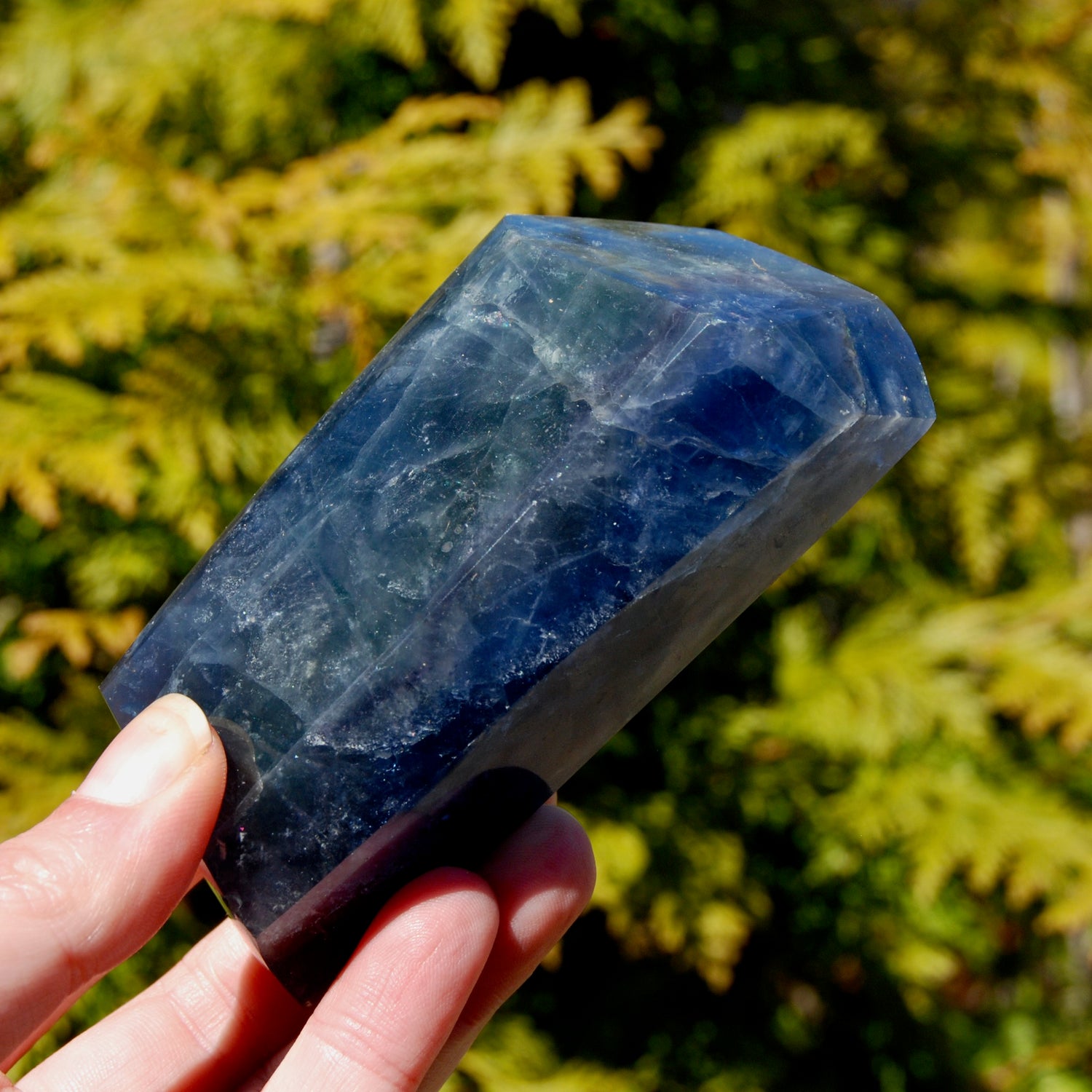 Blue Fluorite Crystal Polished Freeform Tower